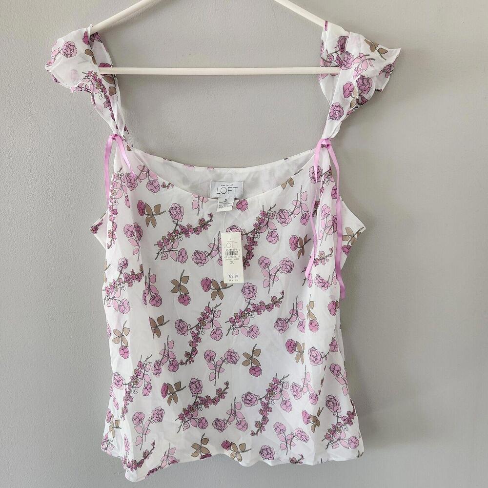 NWT Ann Taylor Loft Floral Cami Tank Top Size XL